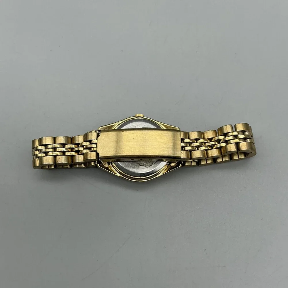 Timex Indiglo Womens Watch 25mm Glitter Dial Gold Tone Date New Battery 6.25